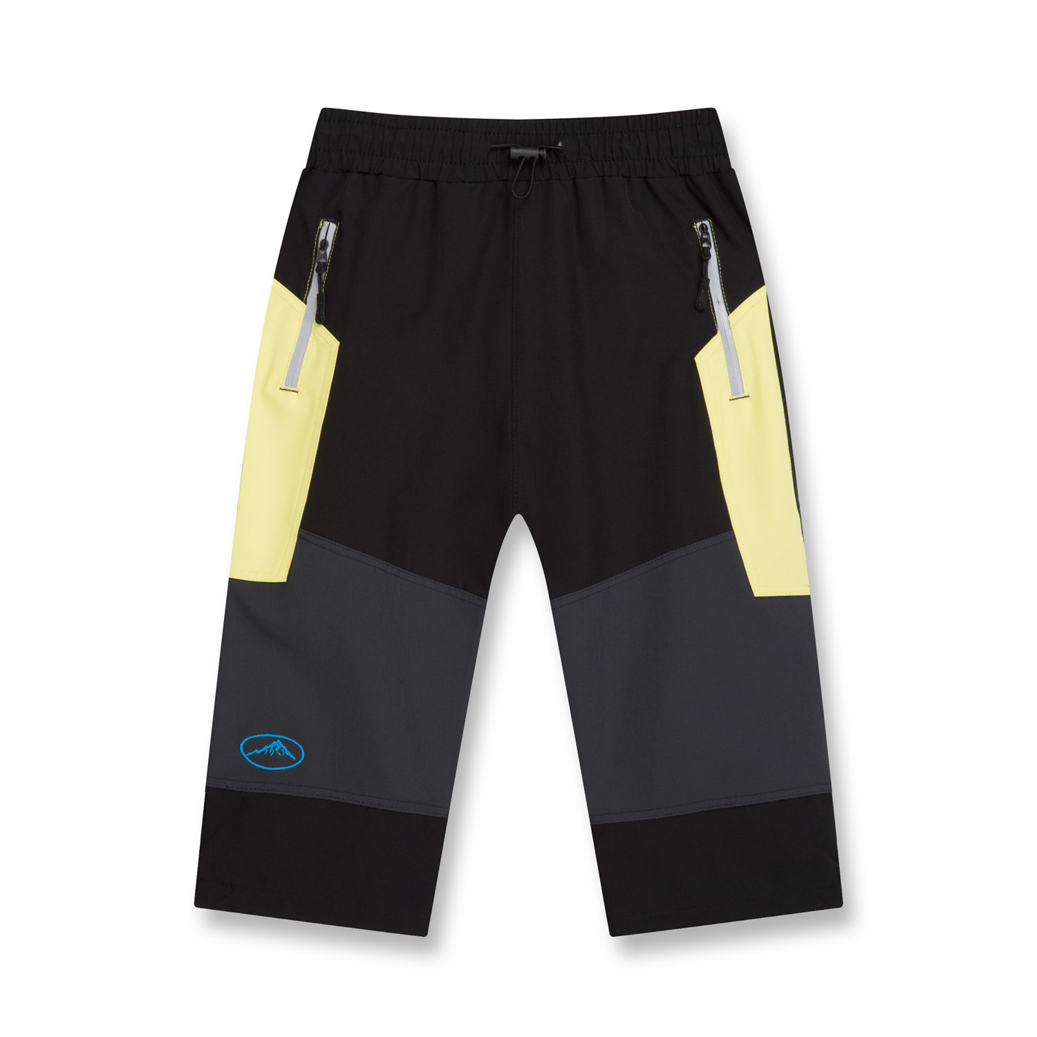 Chlapecké softshellové 3/4 kalhoty - KUGO FS5605, černá/ žlutá aplikace Barva: Černá, Velikost: 140