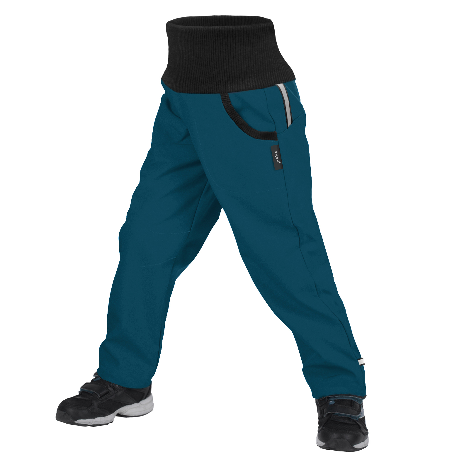Dětské softshellové kalhoty s fleecem - Unuo Street, kobaltová Barva: Tyrkysová, Velikost: 98-104