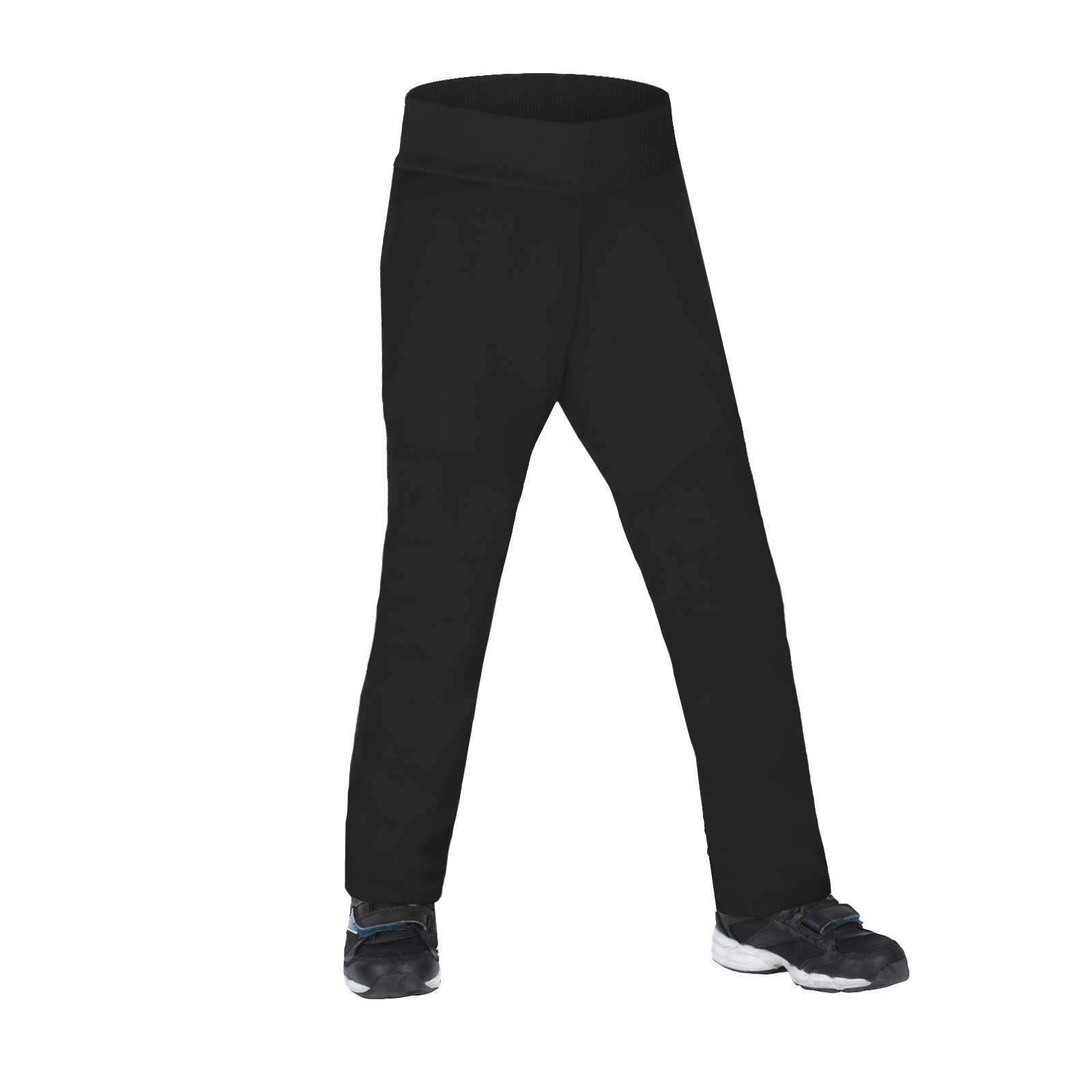 Dívčí softshellové kalhoty s fleecem - Unuo pružné Sporty, černá Barva: Černá, Velikost: 110-116