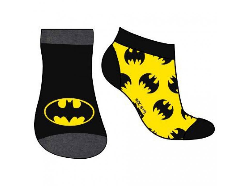 Batman - licence Chlapecké kotníkové ponožky - Batman 5234182, černá/ žlutá Barva: Černá, Velikost: 23-26