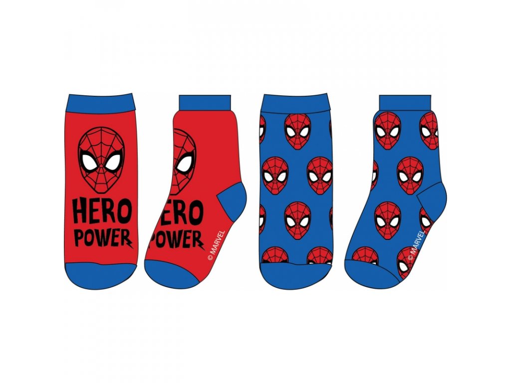 Spider Man - licence Chlapecké ponožky - Spider-Man 52341148, červená/ modrá Barva: Červená, Velikost: 23-26