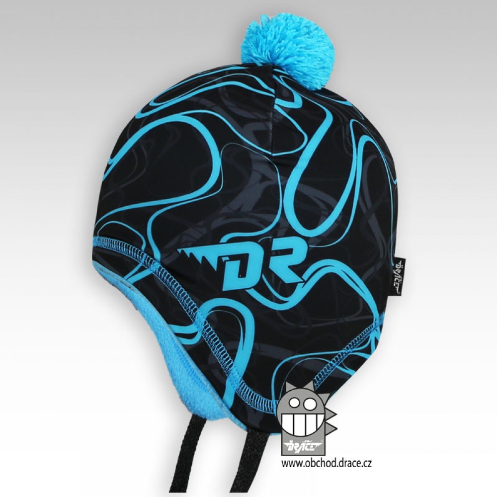 Chlapecká zimní funkční čepice Dráče - Polárka 07, modrá/černá Barva: Černá, Velikost: 54-56