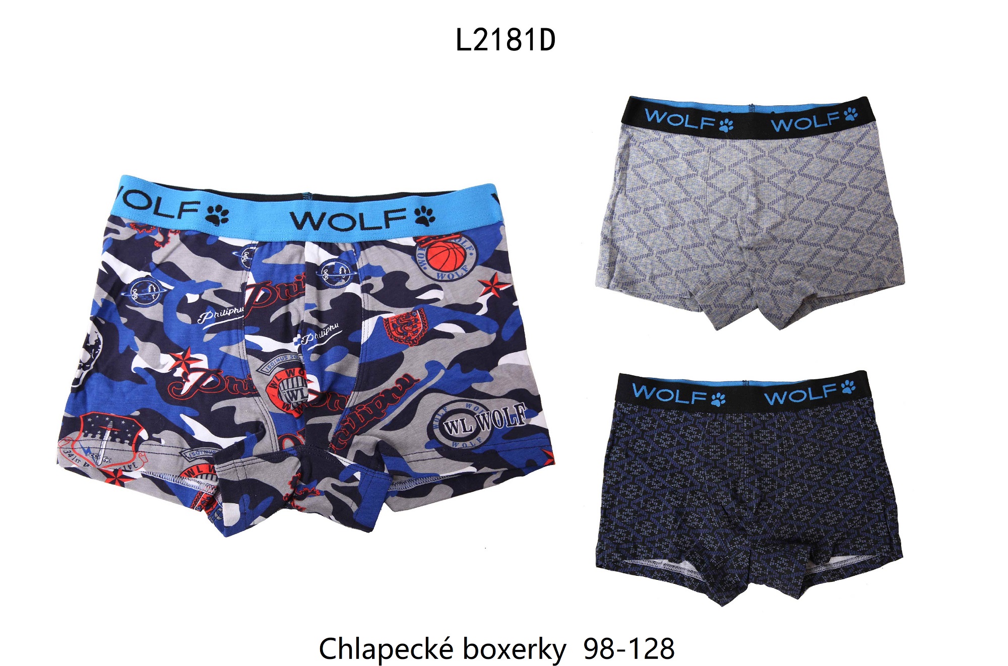 Chlapecké boxerky - Wolf L2181D, vel.98-128 Barva: Mix barev, Velikost: 98-104