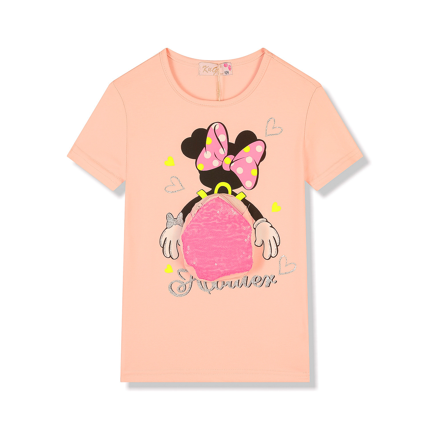 Dívčí triko - KUGO FC6783, světle růžová Barva: Růžová světlejší, Velikost: 128