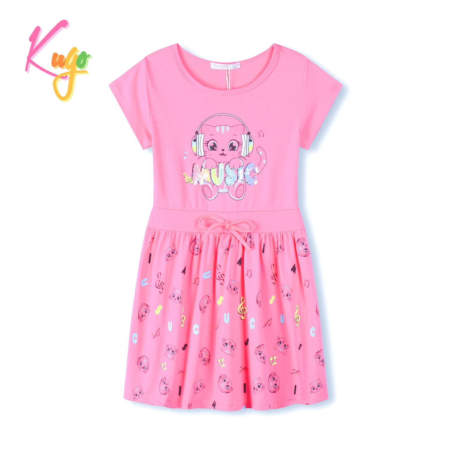 Dívčí šaty - KUGO MS1744, světle růžová Barva: Růžová, Velikost: 98