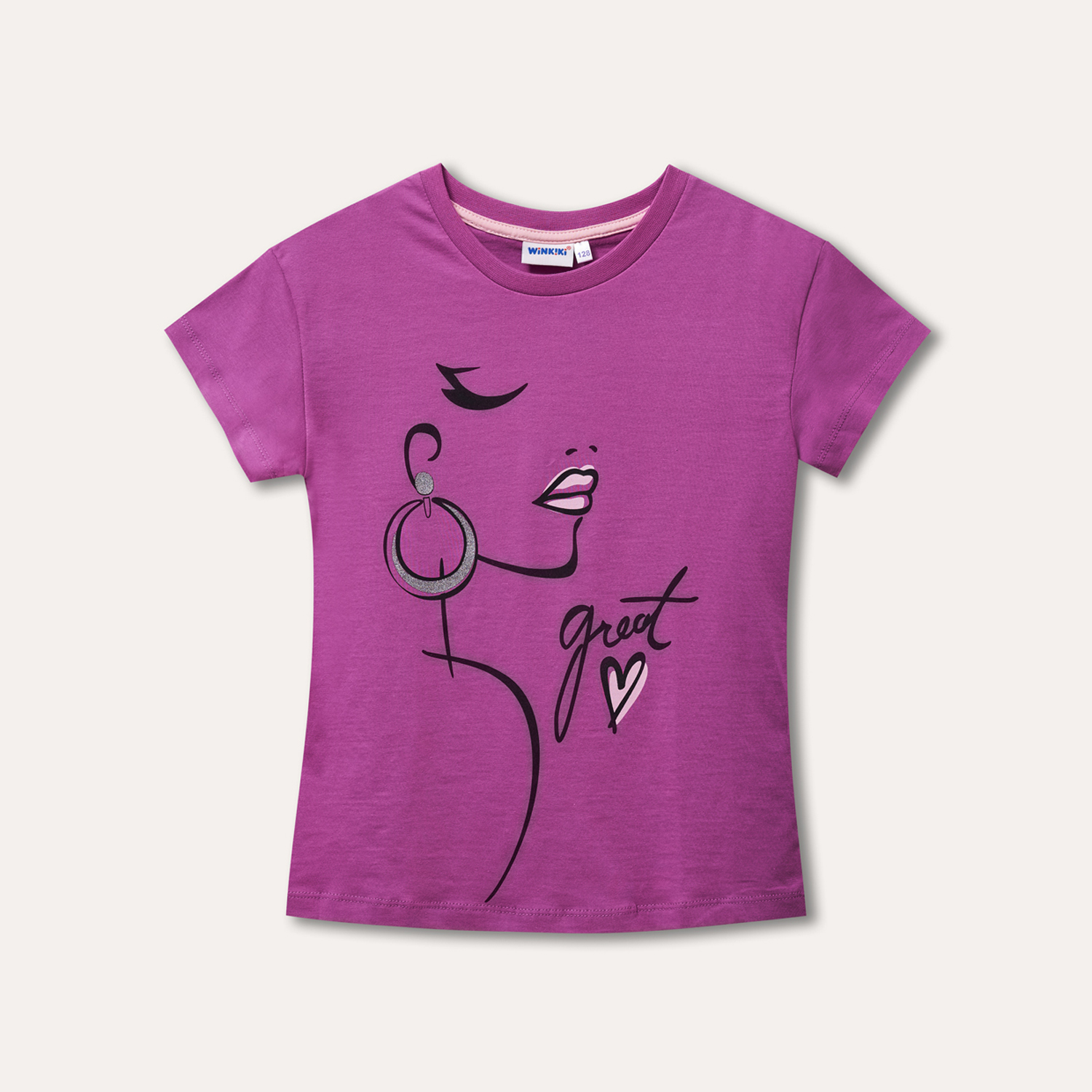 Dívčí tričko - WINKIKI WJG 11019, fialová/ 070 Barva: Fialová, Velikost: 128