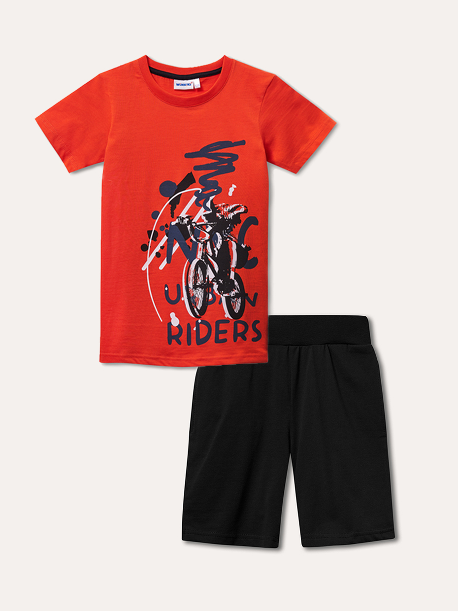 Chlapecké pyžamo - Winkiki WJB 01732, oranžová/černá/ 361 Barva: Oranžová, Velikost: 128