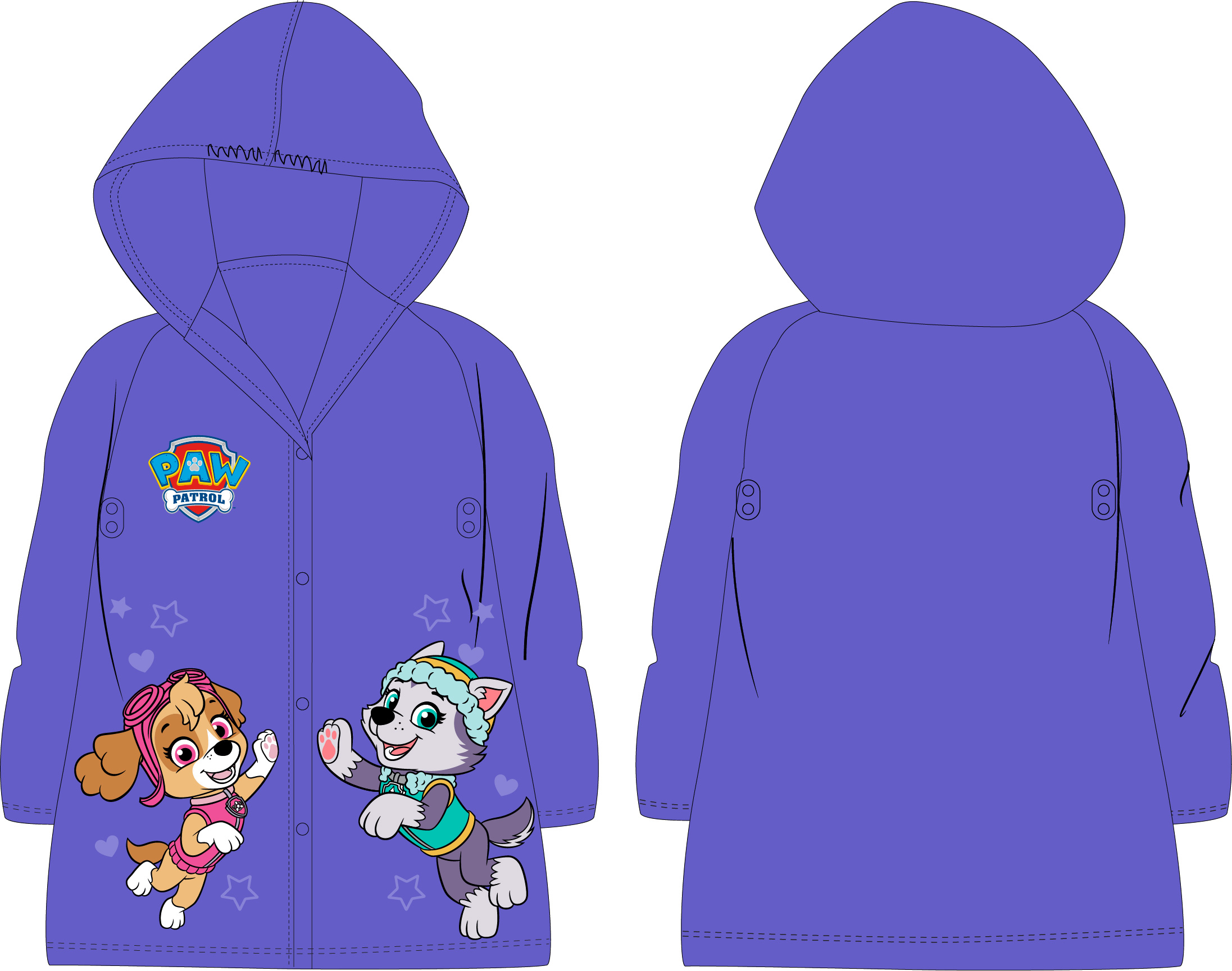 Paw Patrol - Tlapková patrola -Licence Dívčí pláštěnka - Paw Patrol 52282094, fialová Barva: Fialová, Velikost: 122-128