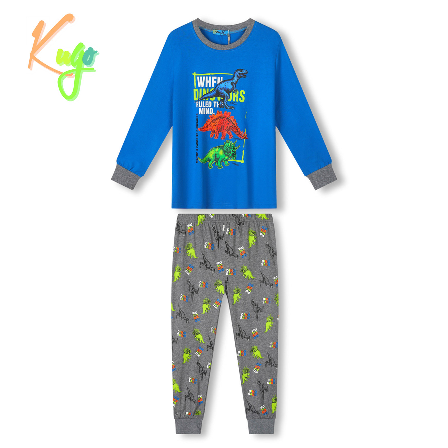 Chlapecké pyžamo - KUGO MP3776, modrá/ šedá Barva: Modrá, Velikost: 98
