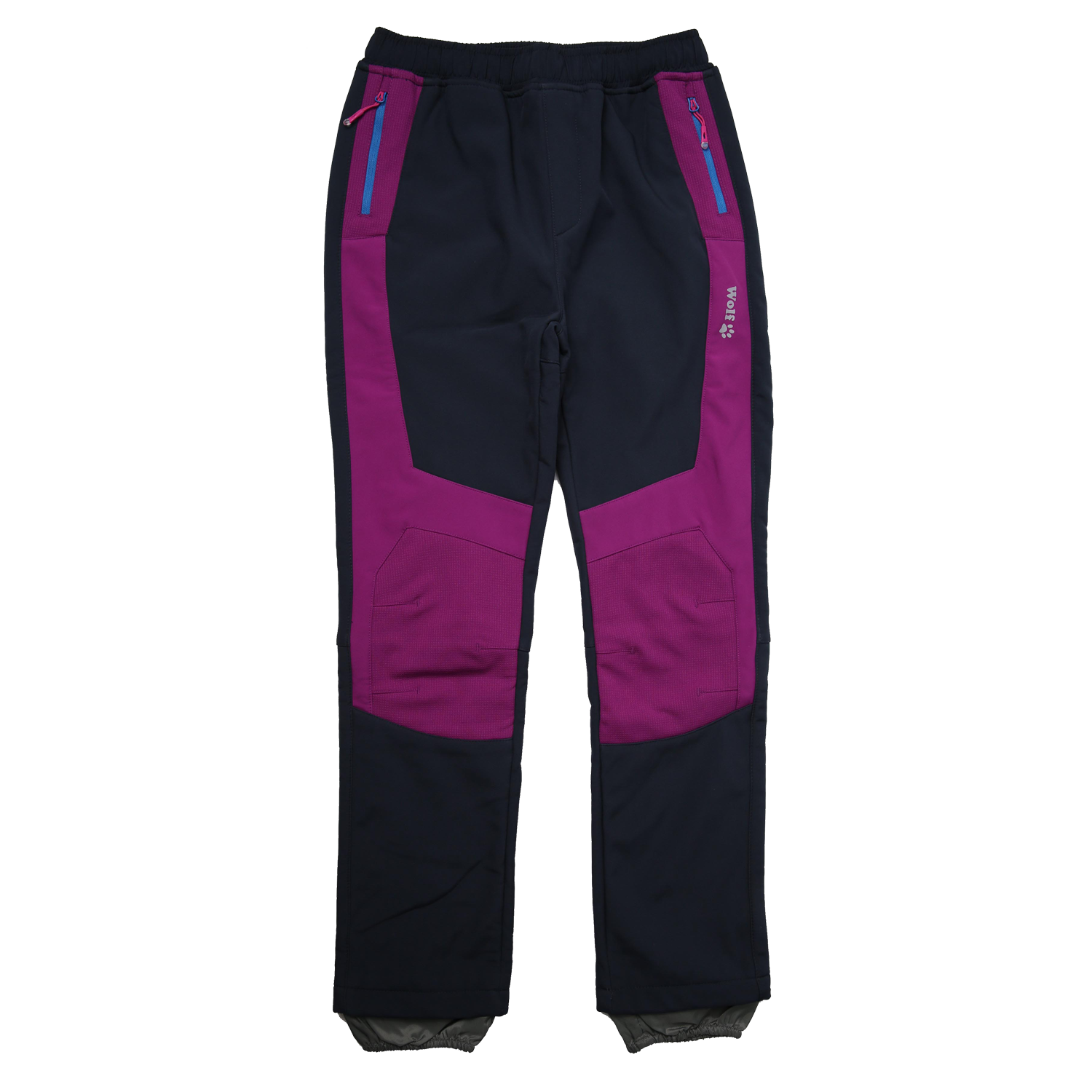 Dívčí softshellové kalhoty, zateplené - Wolf B2295, tmavě modrá/ fialovorůžová Barva: Modrá tmavě, Velikost: 134