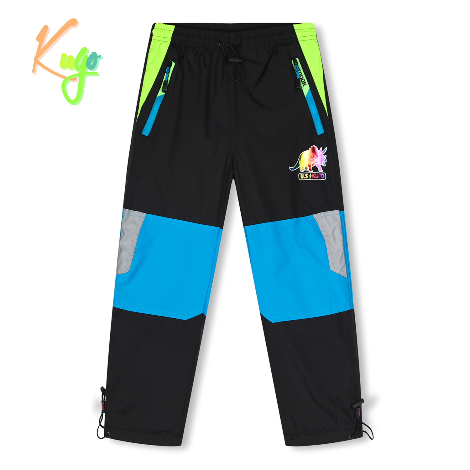 Chlapecké šusťákové kalhoty, zateplené - KUGO DK7128, černá Barva: Černá, Velikost: 104