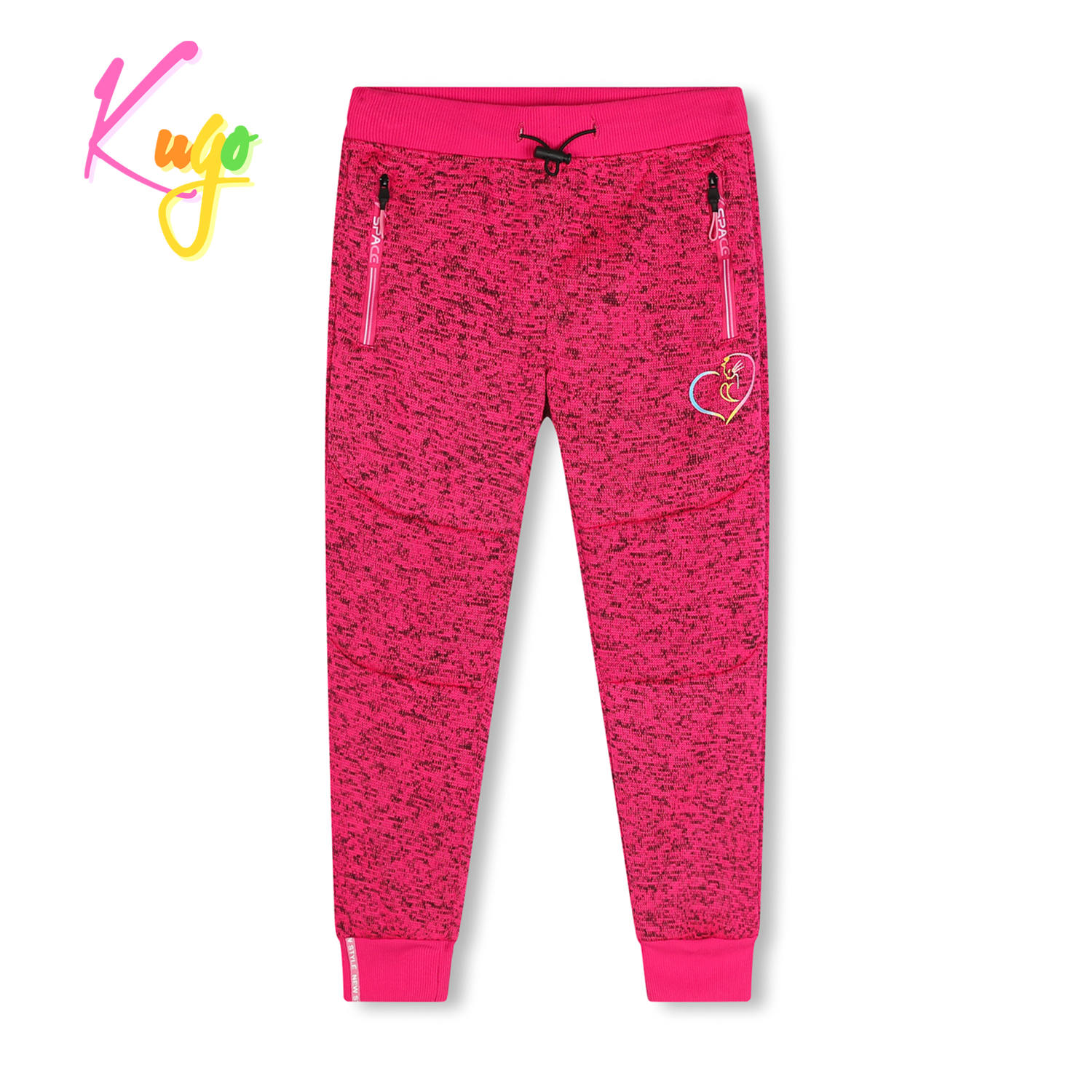 Dívčí outdoorové tepláky - KUGO HT1925, růžová Barva: Růžová, Velikost: 128