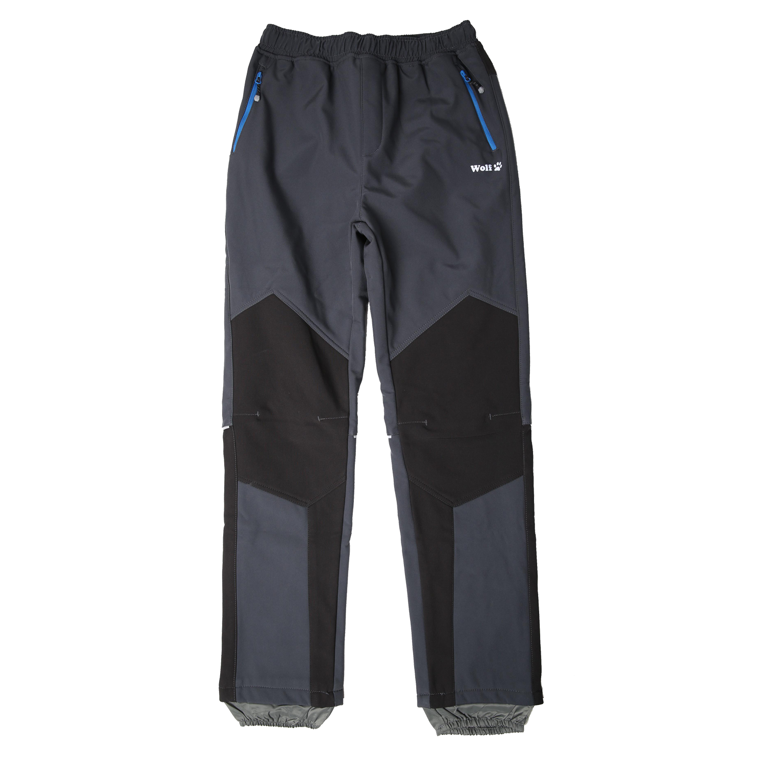 Chlapecké softshellové kalhoty, zateplené - Wolf B2297, šedá/ černá kolena Barva: Šedá, Velikost: 146