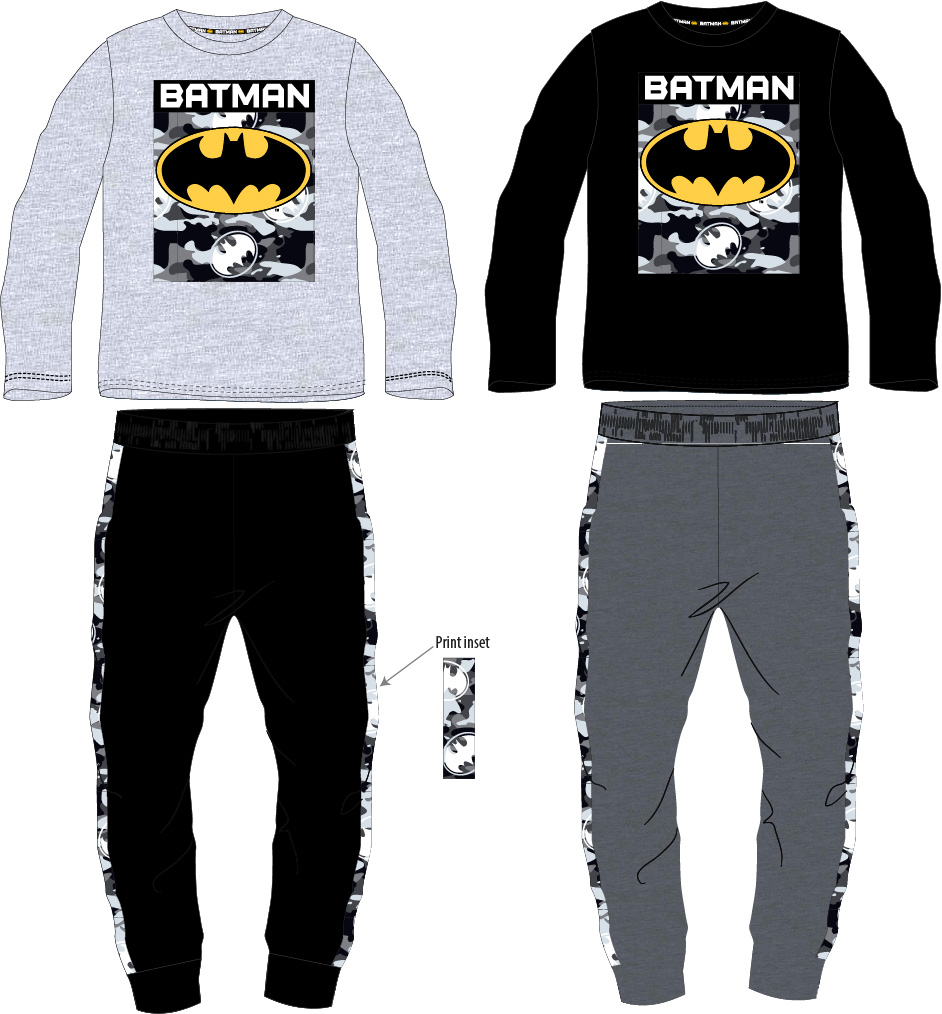 Batman - licence Chlapecké pyžamo - Batman 5204461, světle šedá/ černé kalhoty Barva: Šedá, Velikost: 152