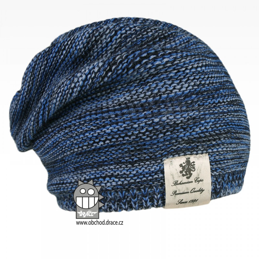 Pletená čepice Dráče - Colors 32, modrá melír Barva: Modrá, Velikost: 52-54