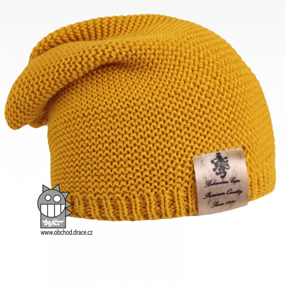 Pletená čepice Dráče - Colors 12, hořčicová Barva: Žlutá, Velikost: 48-50