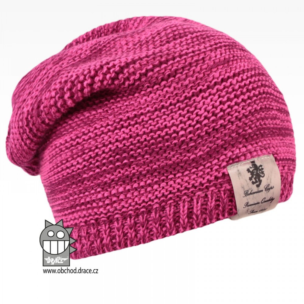 Pletená čepice Dráče - Colors 25, růžový melír NEON Barva: Růžová, Velikost: 56-58