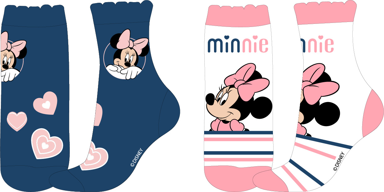 Minnie Mouse - licence Dívčí ponožky - Minnie Mouse 52349874, tmavě modrá / bílá Barva: Mix barev, Velikost: 23-26