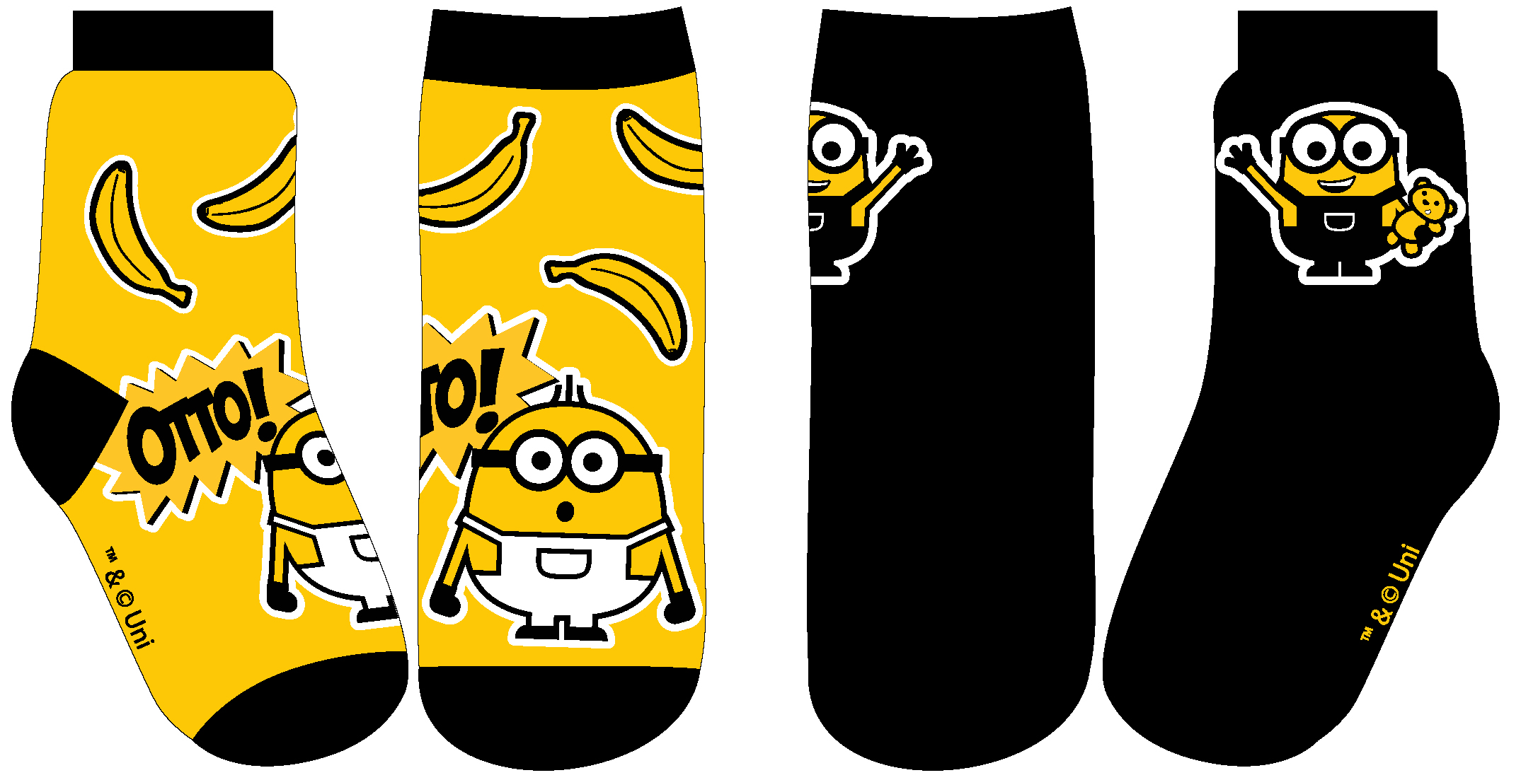 Mimoni- licence Chlapecké ponožky - Mimoni 5234726, černá/ žlutá Barva: Mix barev, Velikost: 23-26