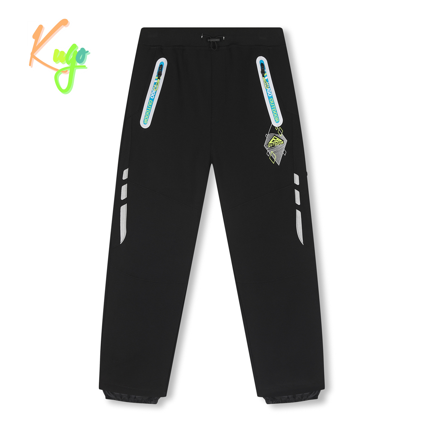 Chlapecké softshellové kalhoty, zateplené - KUGO HK2516, celočerná Barva: Černá, Velikost: 140