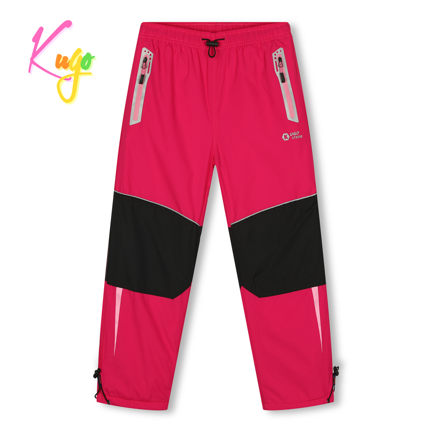 Dívčí šusťákové kalhoty, zateplené - KUGO DK7132, růžová Barva: Růžová, Velikost: 146