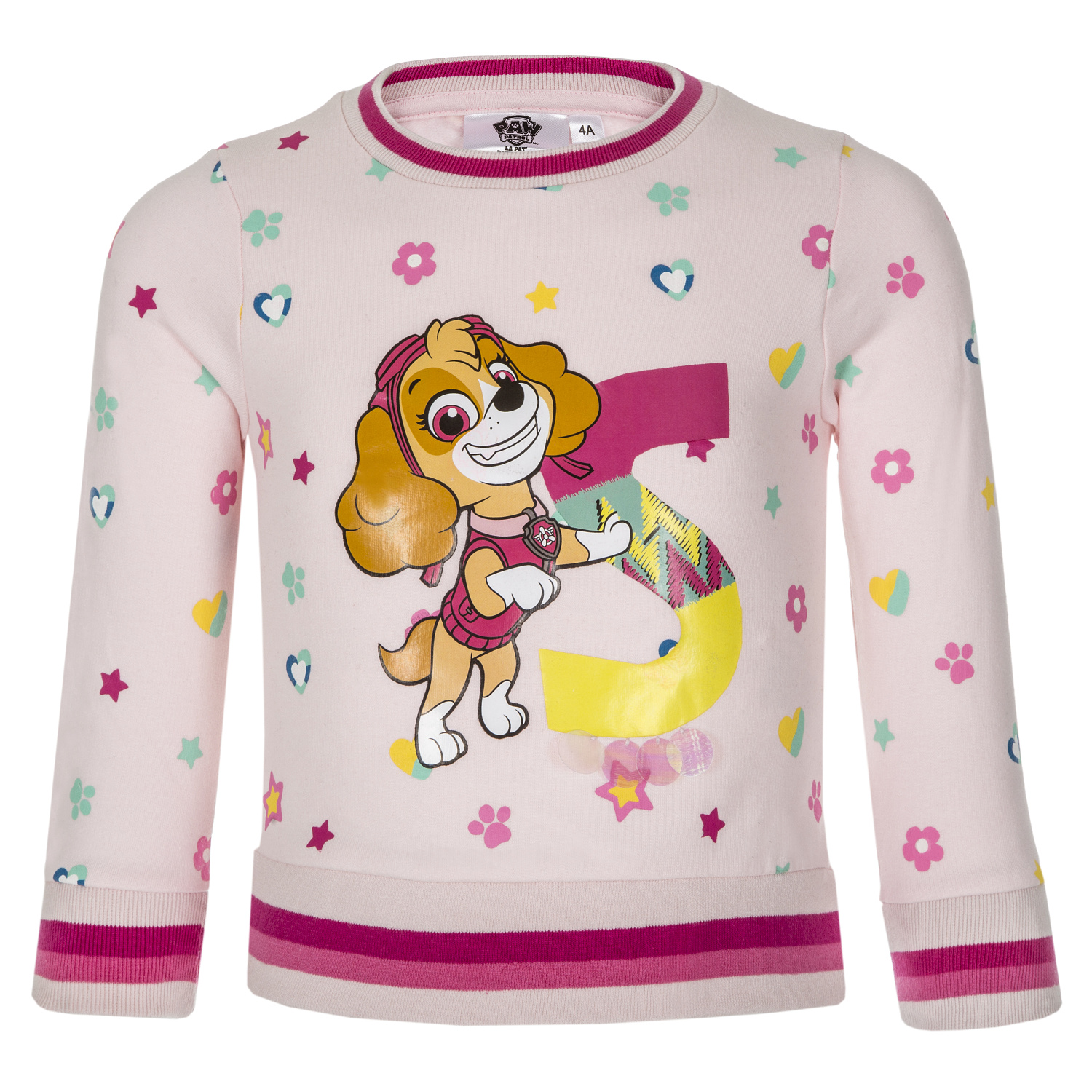 Paw Patrol - Tlapková patrola -Licence Dívčí mikina - Paw Patrol VH1323, světle růžová Barva: Růžová, Velikost: 98