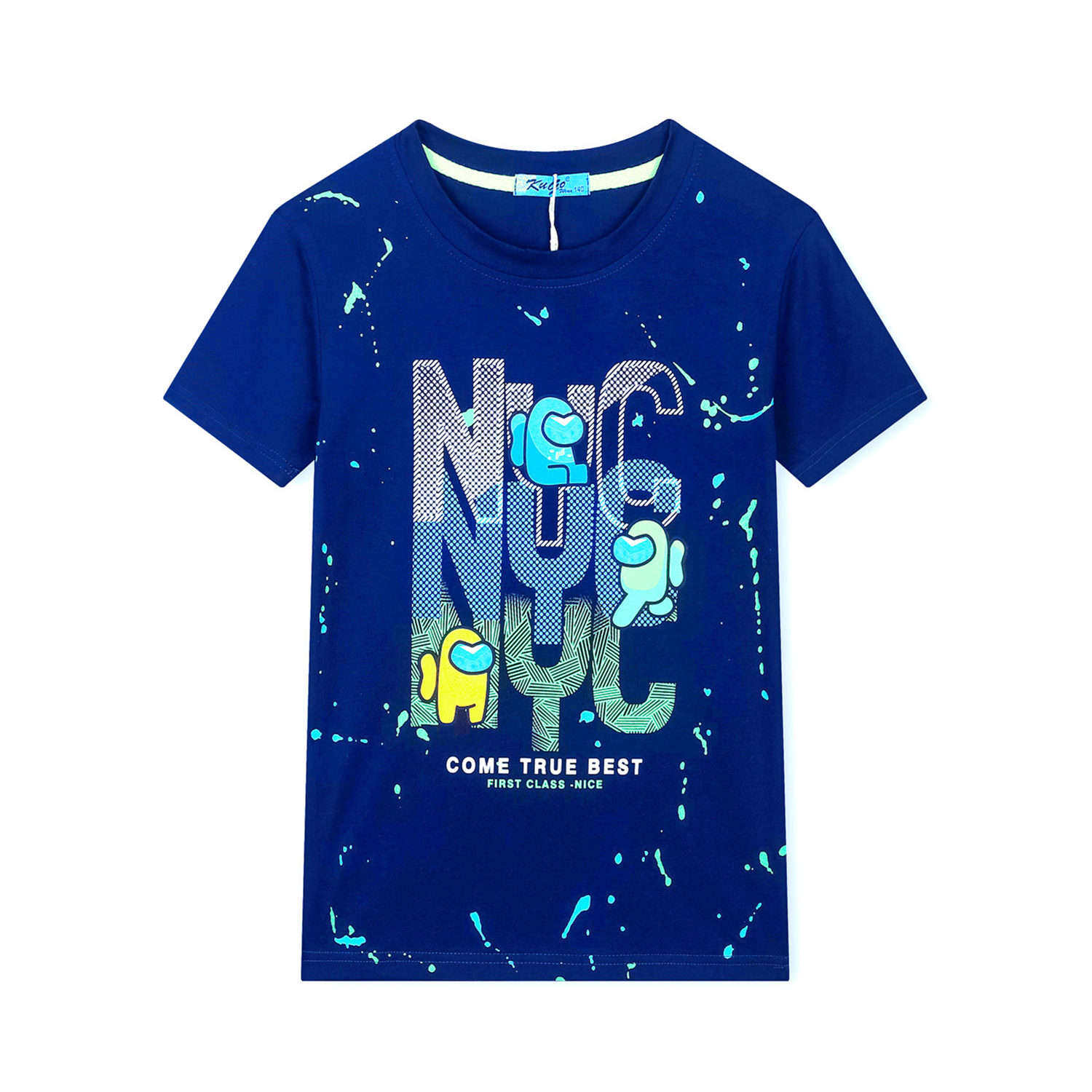 Chlapecké tričko - KUGO HC0706, modrá Barva: Modrá, Velikost: 146