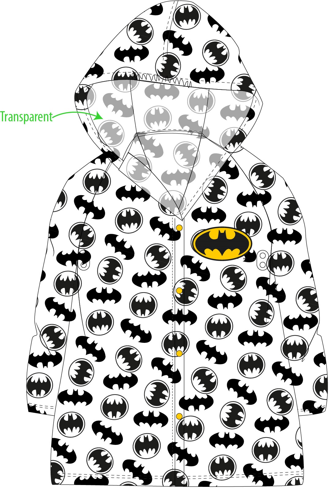Batman - licence Chlapecká pláštěnka - Batman 5228381, průhledná Barva: Bílá, Velikost: 104-110