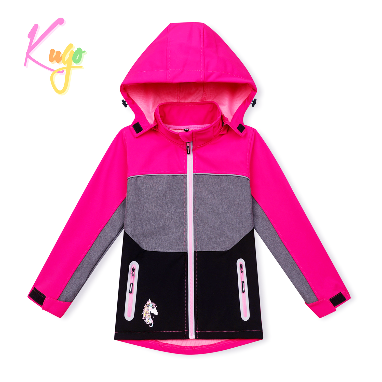 Dívčí softshellová bunda - KUGO HK3122, růžová Barva: Růžová, Velikost: 104