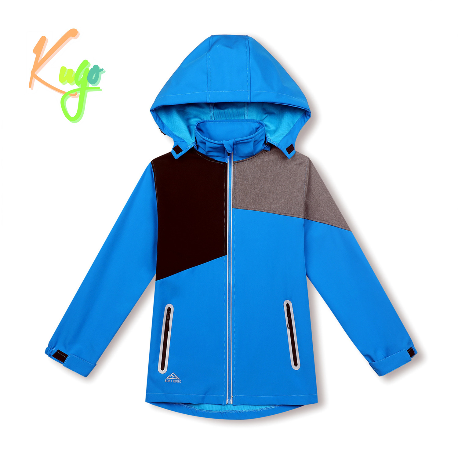 Chlapecká softshellová bunda - KUGO HK3125, modrá Barva: Modrá, Velikost: 164