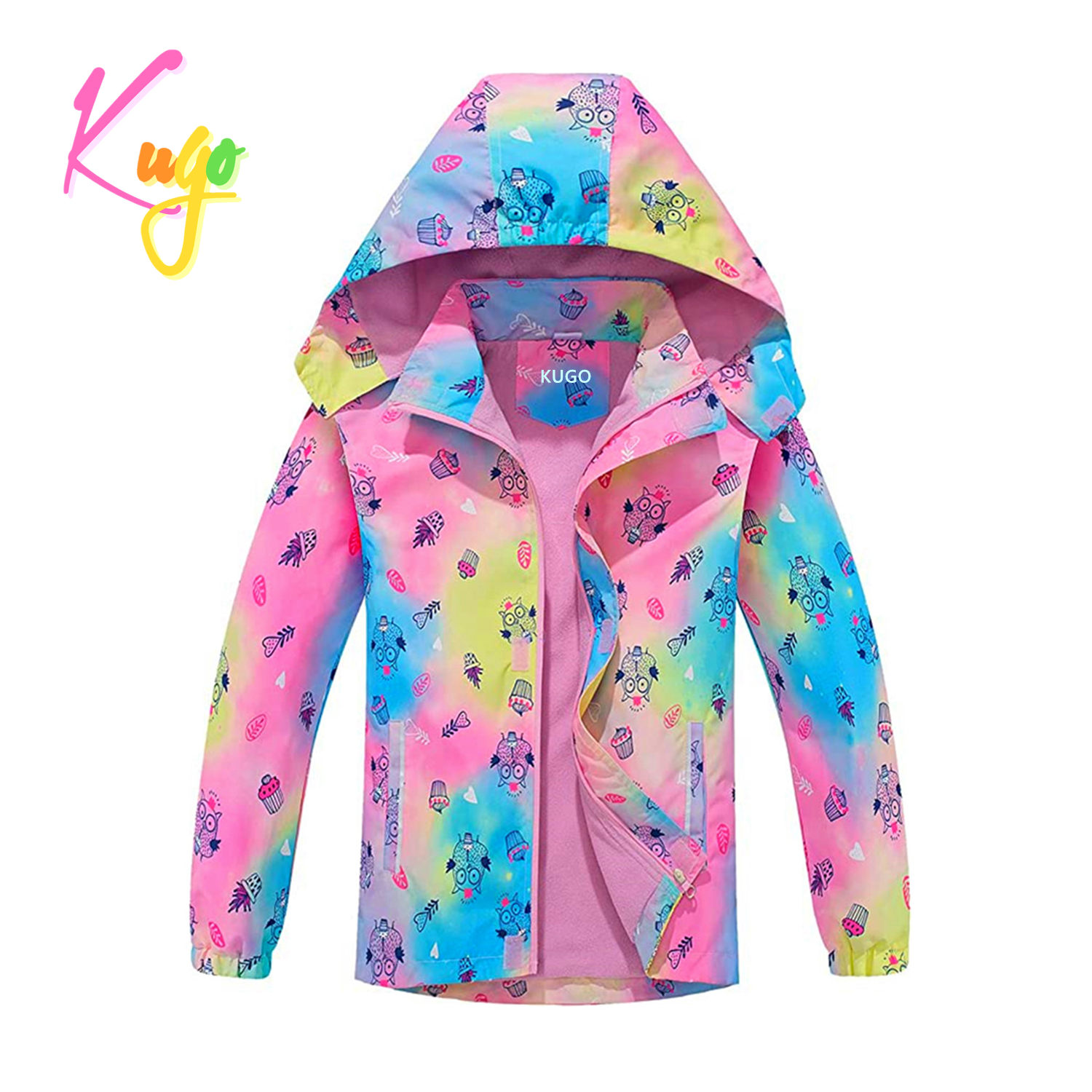 Dívčí jarní, podzimní bunda - KUGO B2850, růžová Barva: Růžová, Velikost: 98