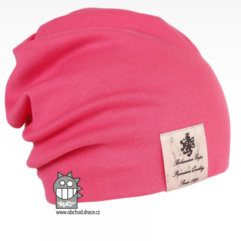 Bavlněná čepice Dráče - Pastels Double 35, růžová neon Barva: Růžová, Velikost: 48-50