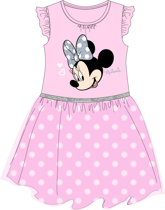 Minnie Mouse - licence Dívčí šaty - Minnie Mouse 5223B178, růžová Barva: Růžová, Velikost: 134