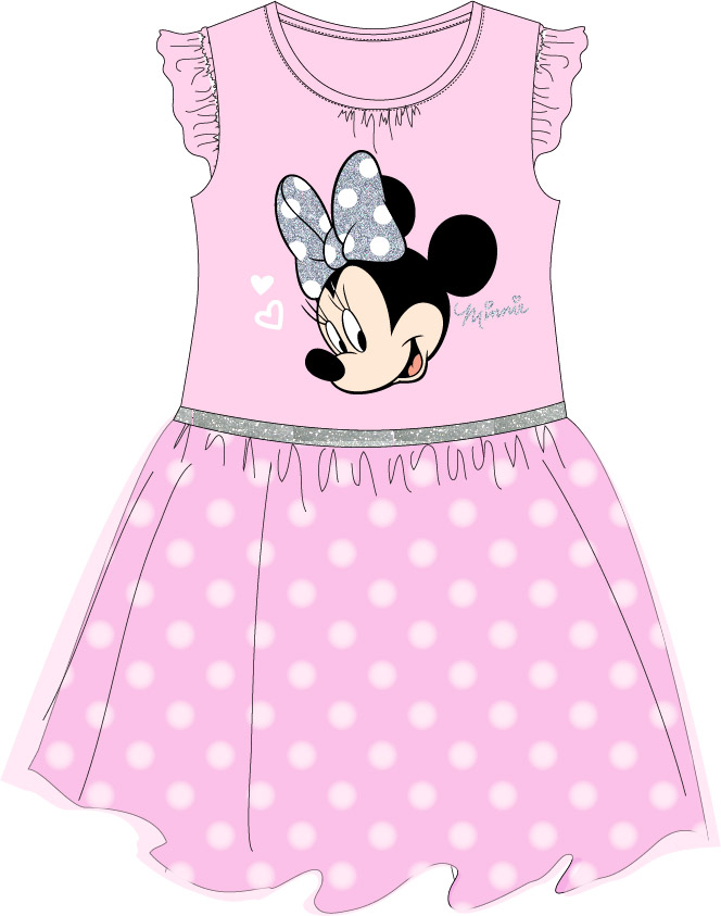 Minnie Mouse - licence Dívčí šaty - Minnie Mouse 5223B178, růžová Barva: Růžová, Velikost: 122