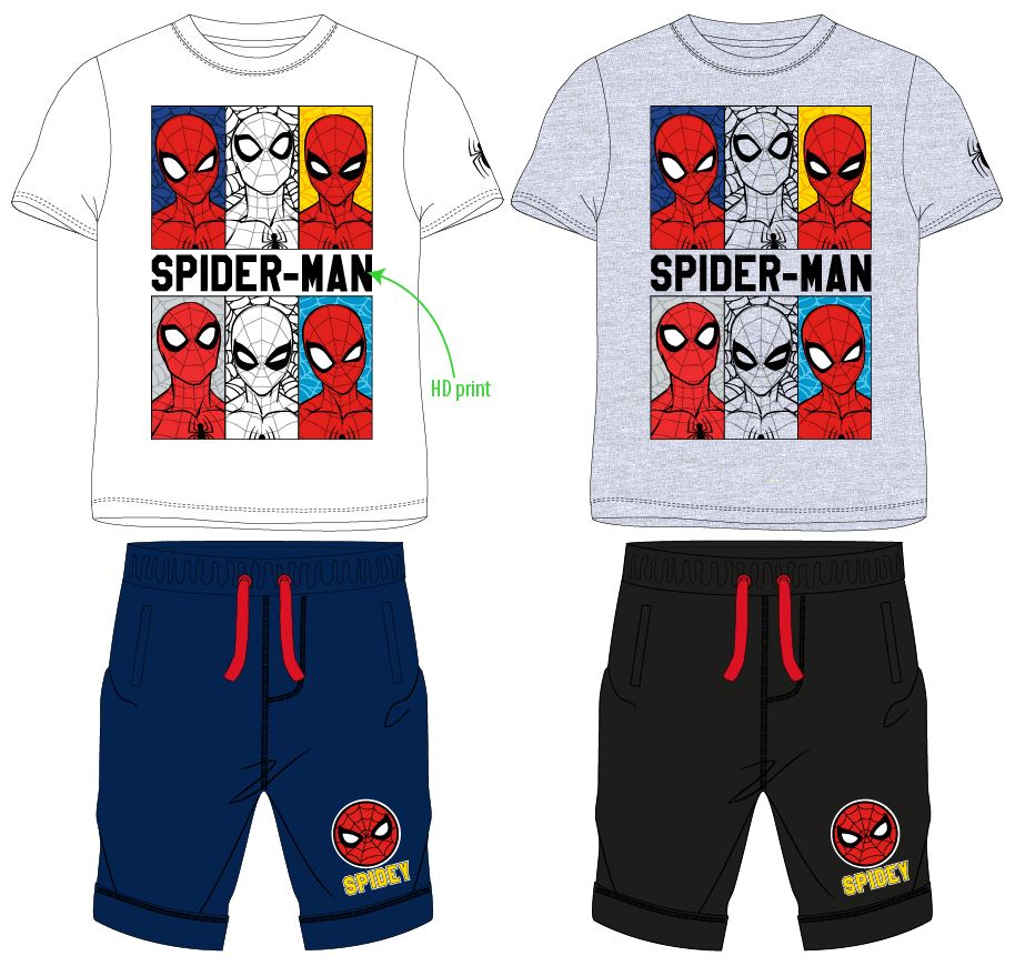 Spider Man - licence Chlapecký letní komplet - Spider-Man 52121320, bílá / tmavě modrá Barva: Bílá, Velikost: 128