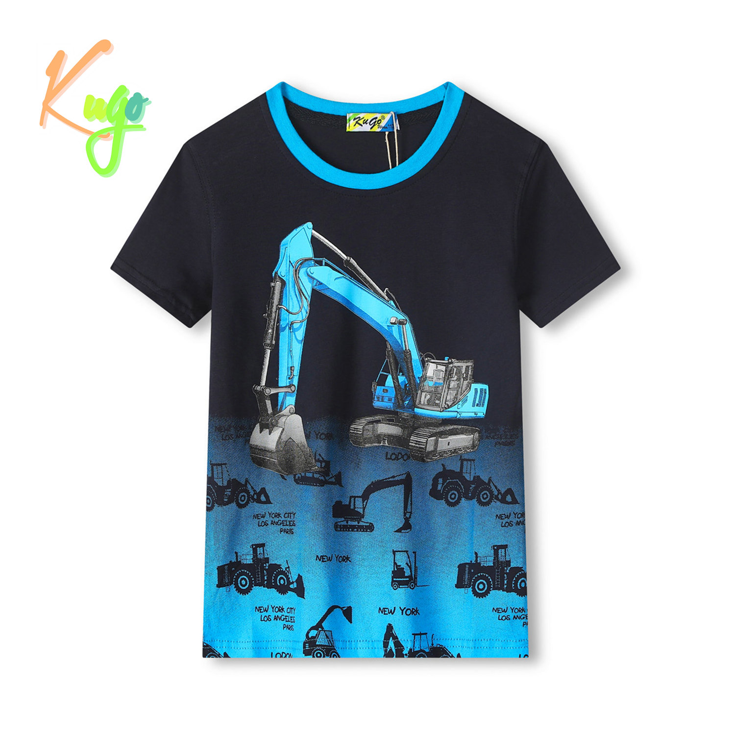 Chlapecké tričko - KUGO TM8570C, tmavě modrá Barva: Modrá tmavě, Velikost: 98