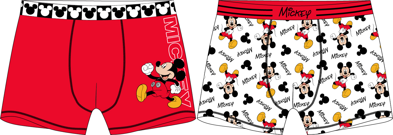 Mickey Mouse - licence Chlapecké boxerky - Mickey Mouse 5233A384, bílá / červená Barva: Mix barev, Velikost: 122-128
