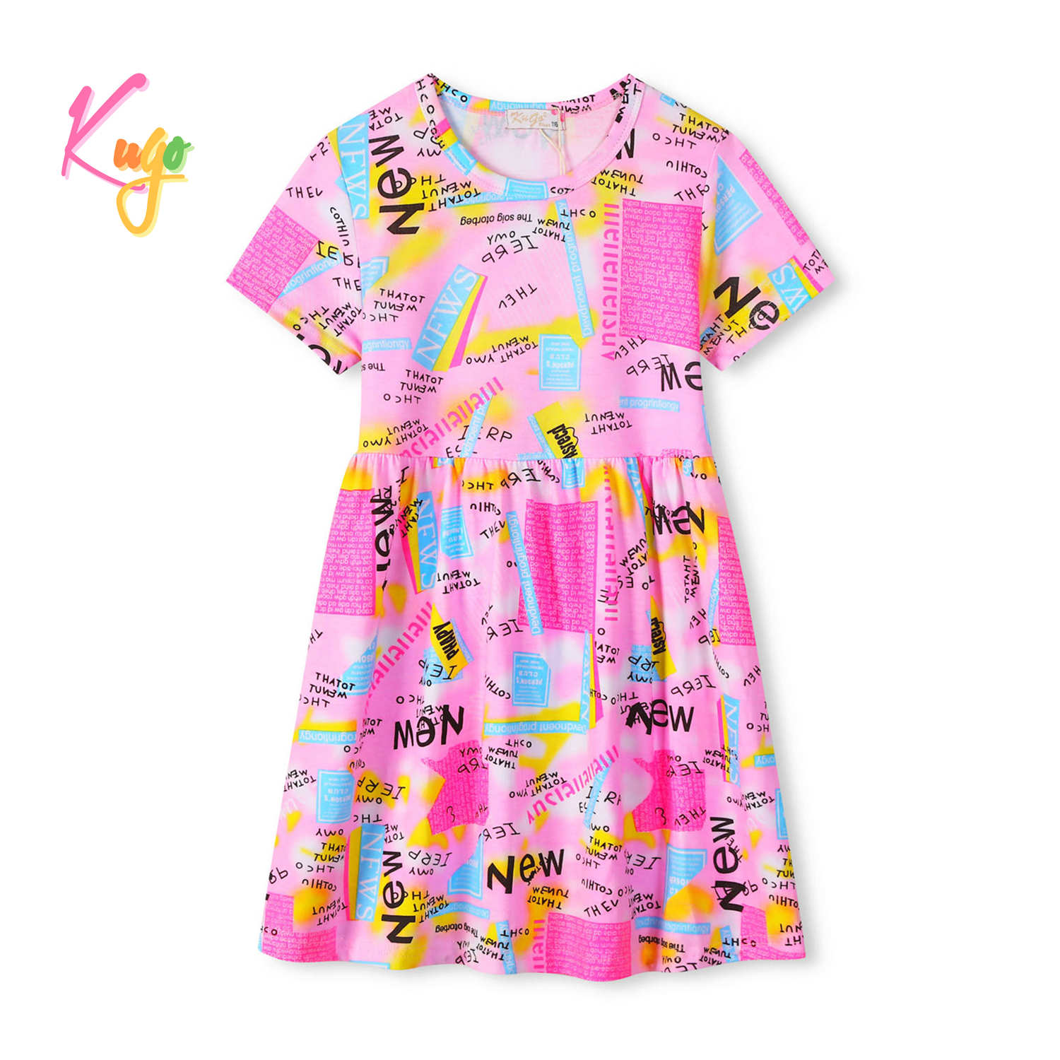 Dívčí šaty - KUGO KS2308, růžová Barva: Růžová, Velikost: 146