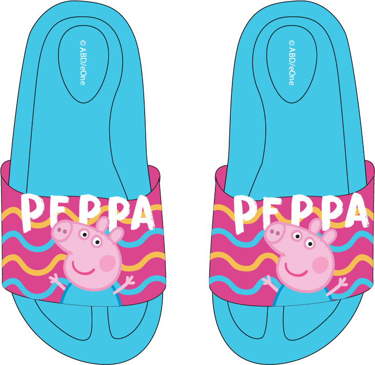 Prasátko Pepa - licence Dívčí pantofle - Prasátko Peppa 5251845, tyrkysová / růžová Barva: Tyrkysová, Velikost: 31-32