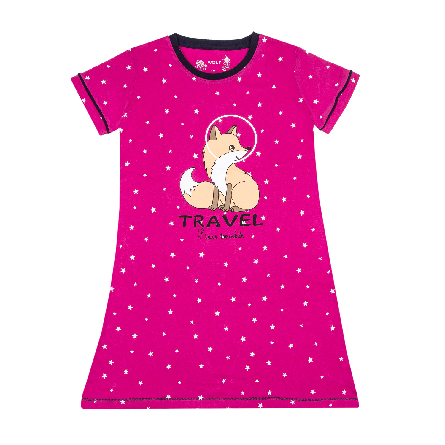 Dívčí noční košile - Wolf S2383, růžová Barva: Růžová, Velikost: 110
