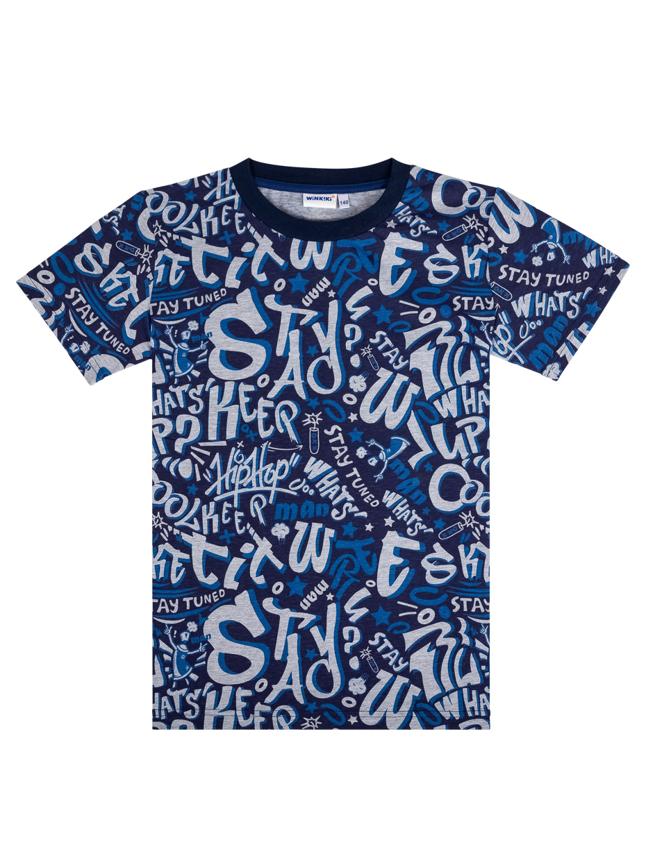 Chlapecké tričko - Winkiki WTB 02868, tmavě modrá Barva: Modrá, Velikost: 158