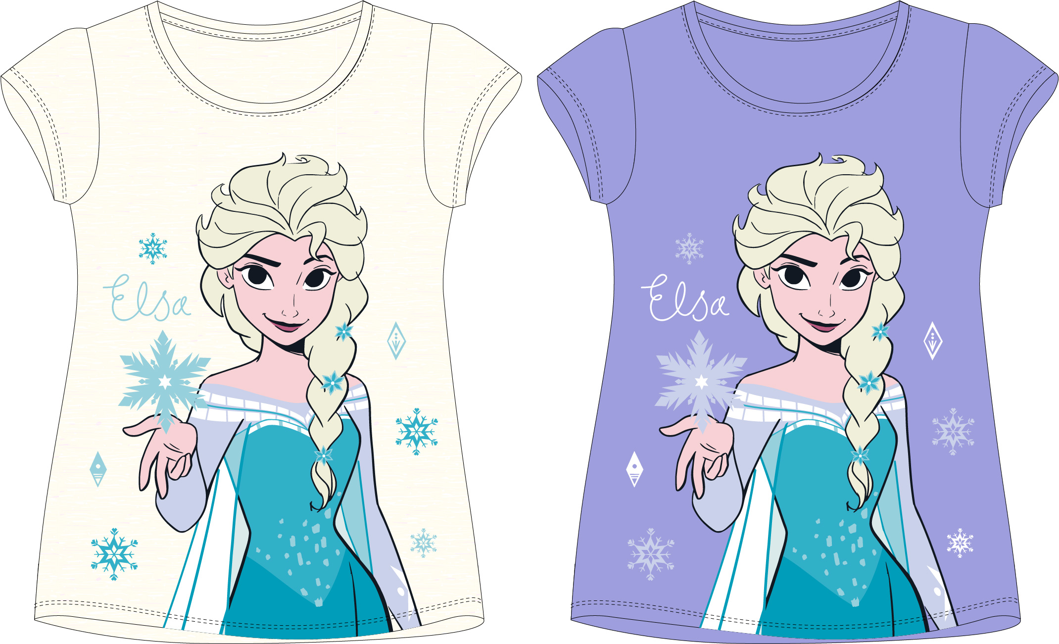 Frozen - licence Dívčí tričko - Frozen 5202A587, smetanová Barva: Smetanová, Velikost: 110