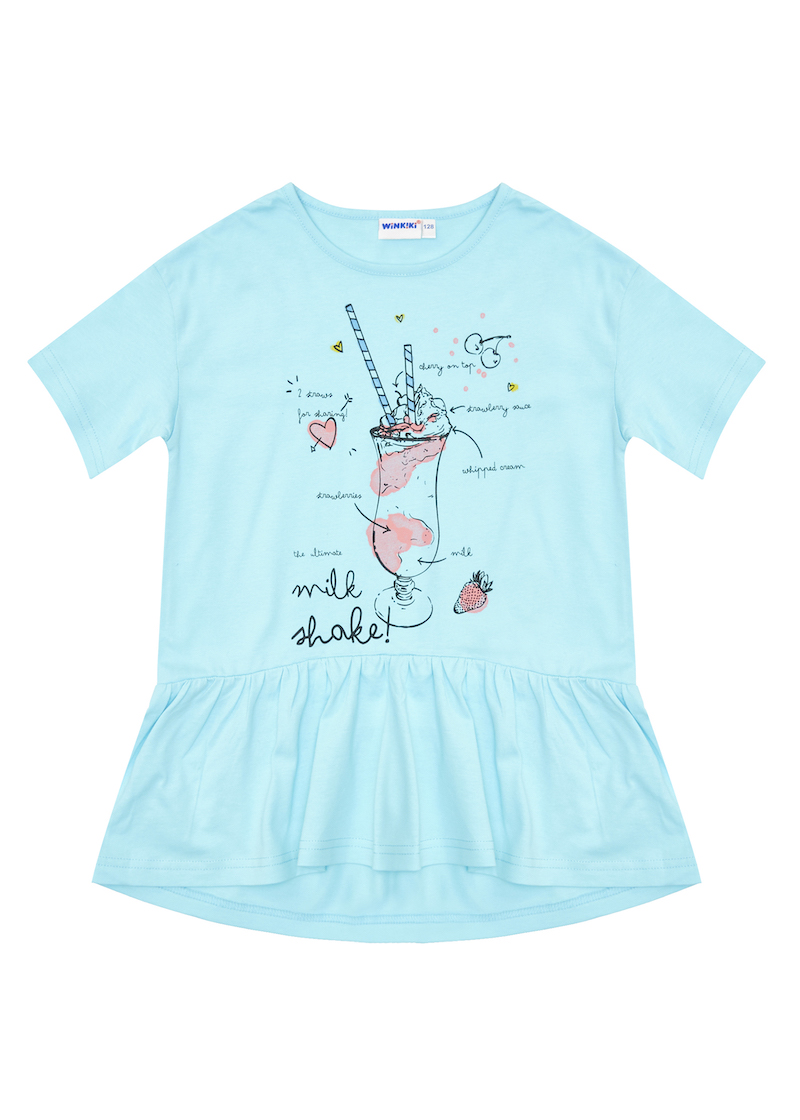 Dívčí tričko - Winkiki WJG 91401, světle tyrkysová Barva: Tyrkysová, Velikost: 140