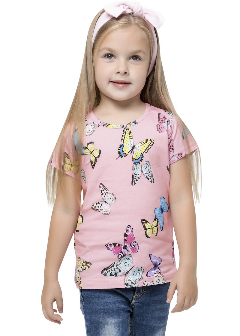 Dívčí tričko - Winkiki WKG 91361, růžová / motýlci Barva: Růžová, Velikost: 98