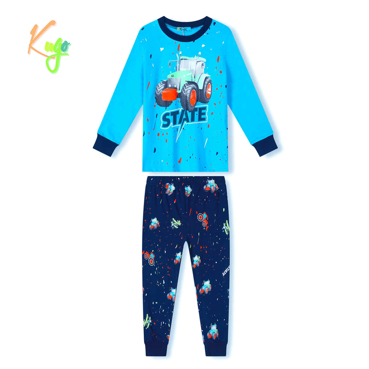 Chlapecké pyžamo - KUGO MP3779, světlonce modrá Barva: Modrá, Velikost: 110