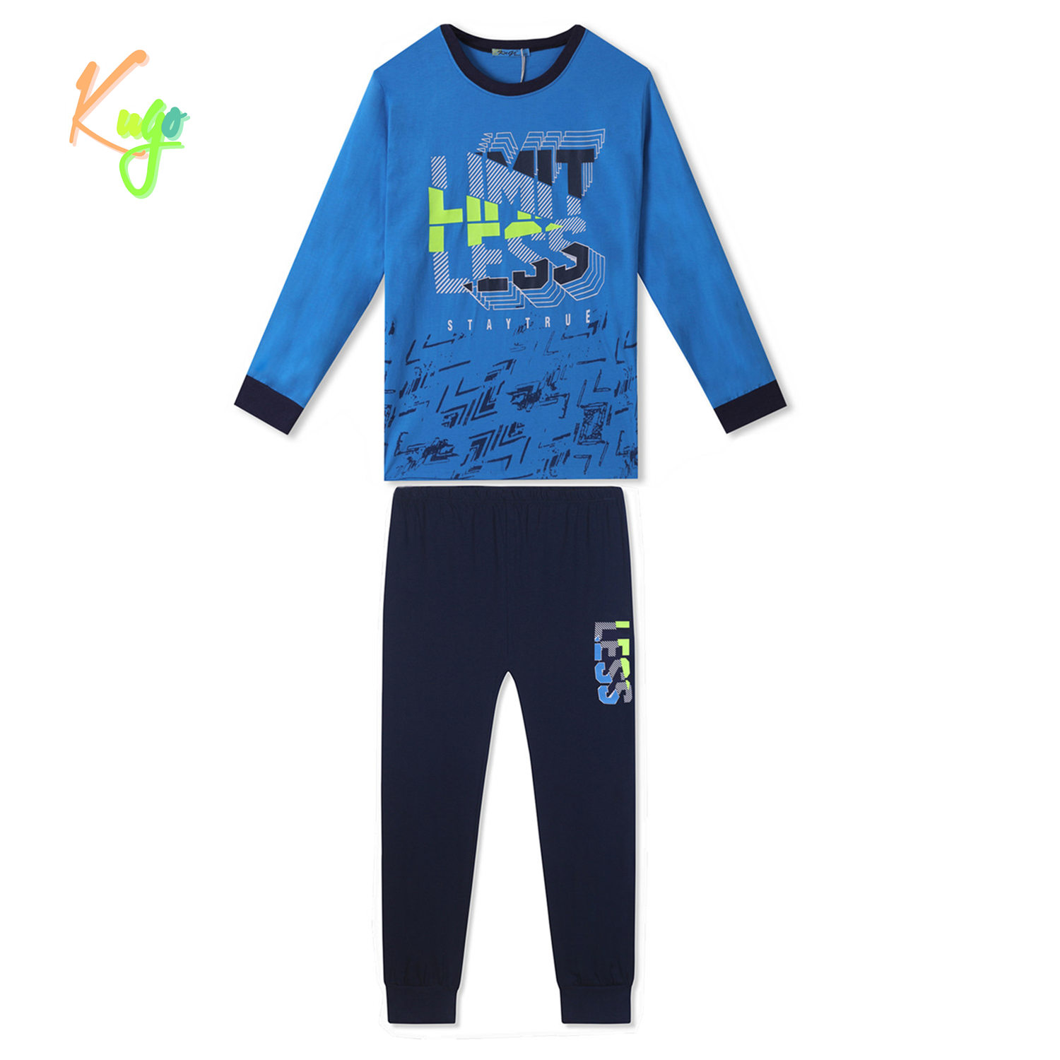 Chlapecké pyžamo - KUGO MP3783, modrá Barva: Modrá, Velikost: 146