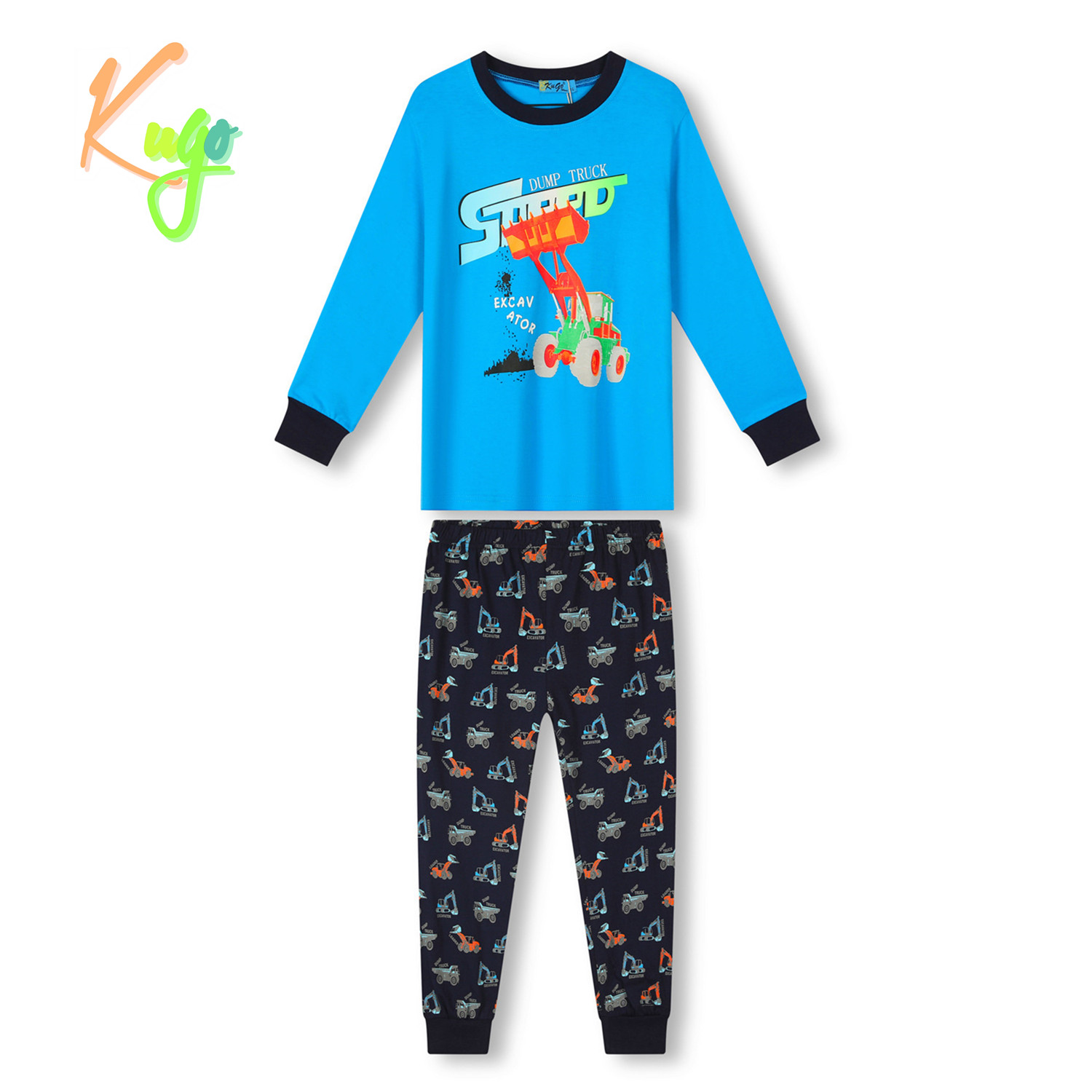 Chlapecké pyžamo - KUGO MP3778, tyrkysová / tmavě modrá Barva: Tyrkysová, Velikost: 116