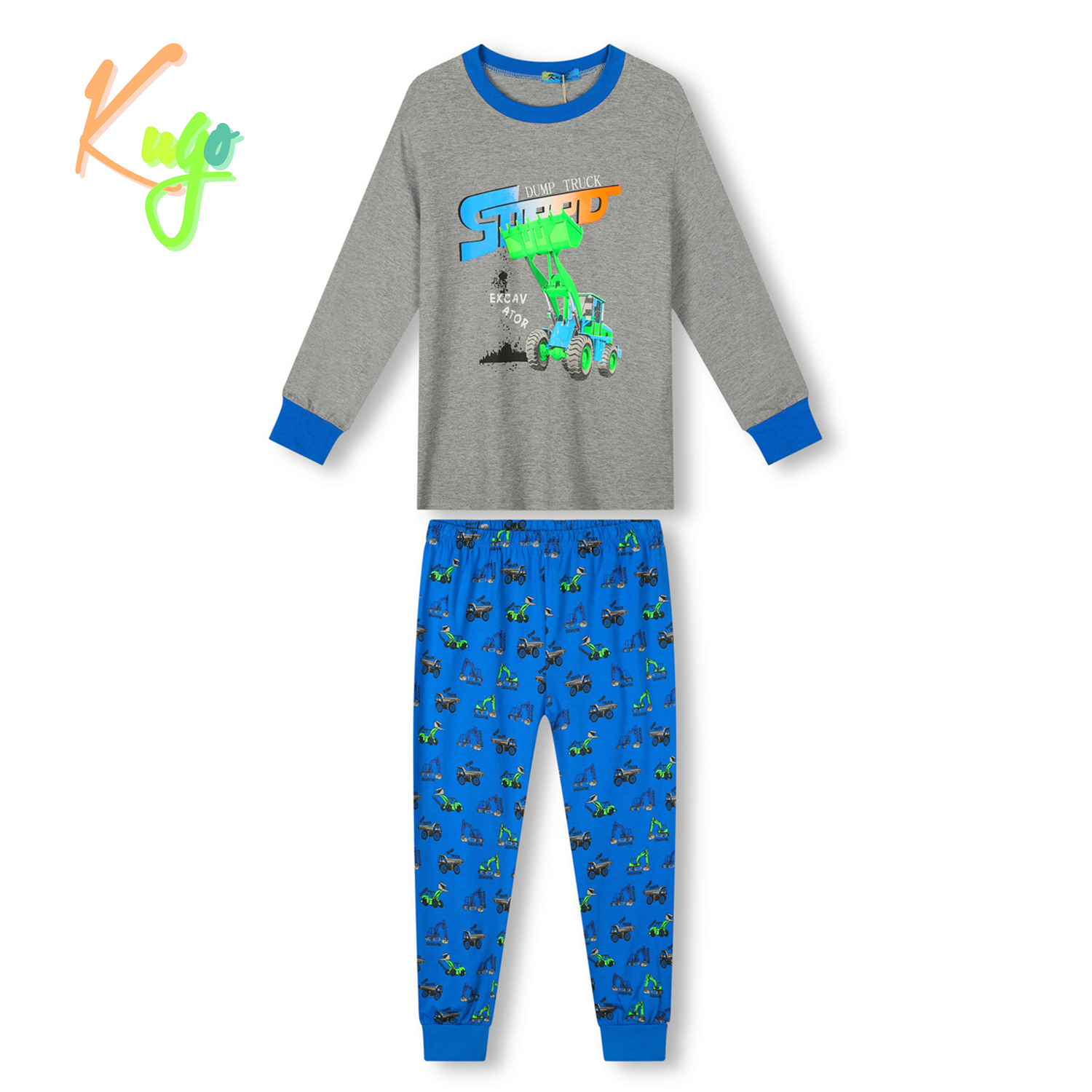 Chlapecké pyžamo - KUGO MP3778, šedá / modrá Barva: Šedá, Velikost: 128