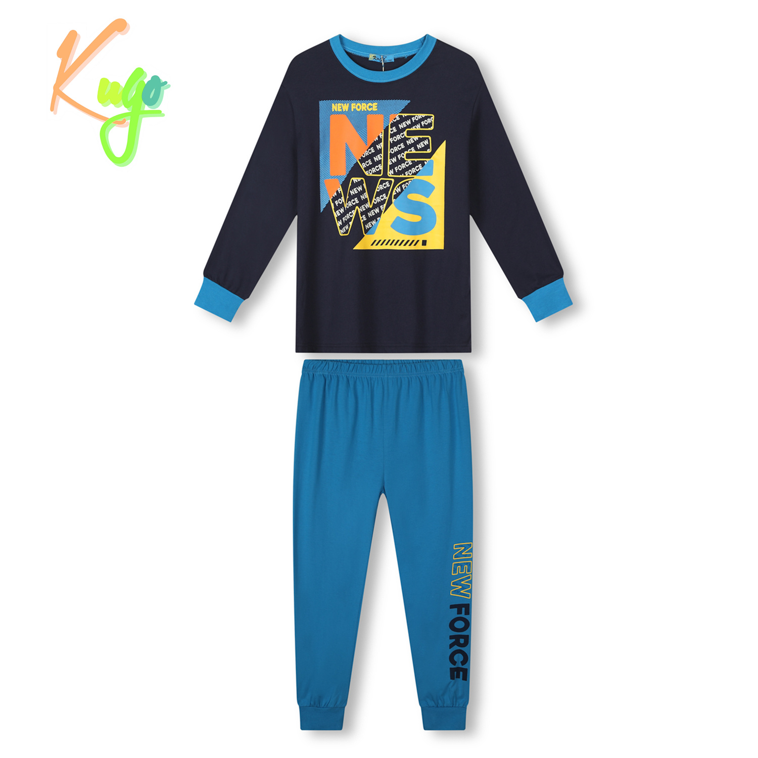 Chlapecké pyžamo - KUGO MP3782, tmavě modrá Barva: Modrá tmavě, Velikost: 134