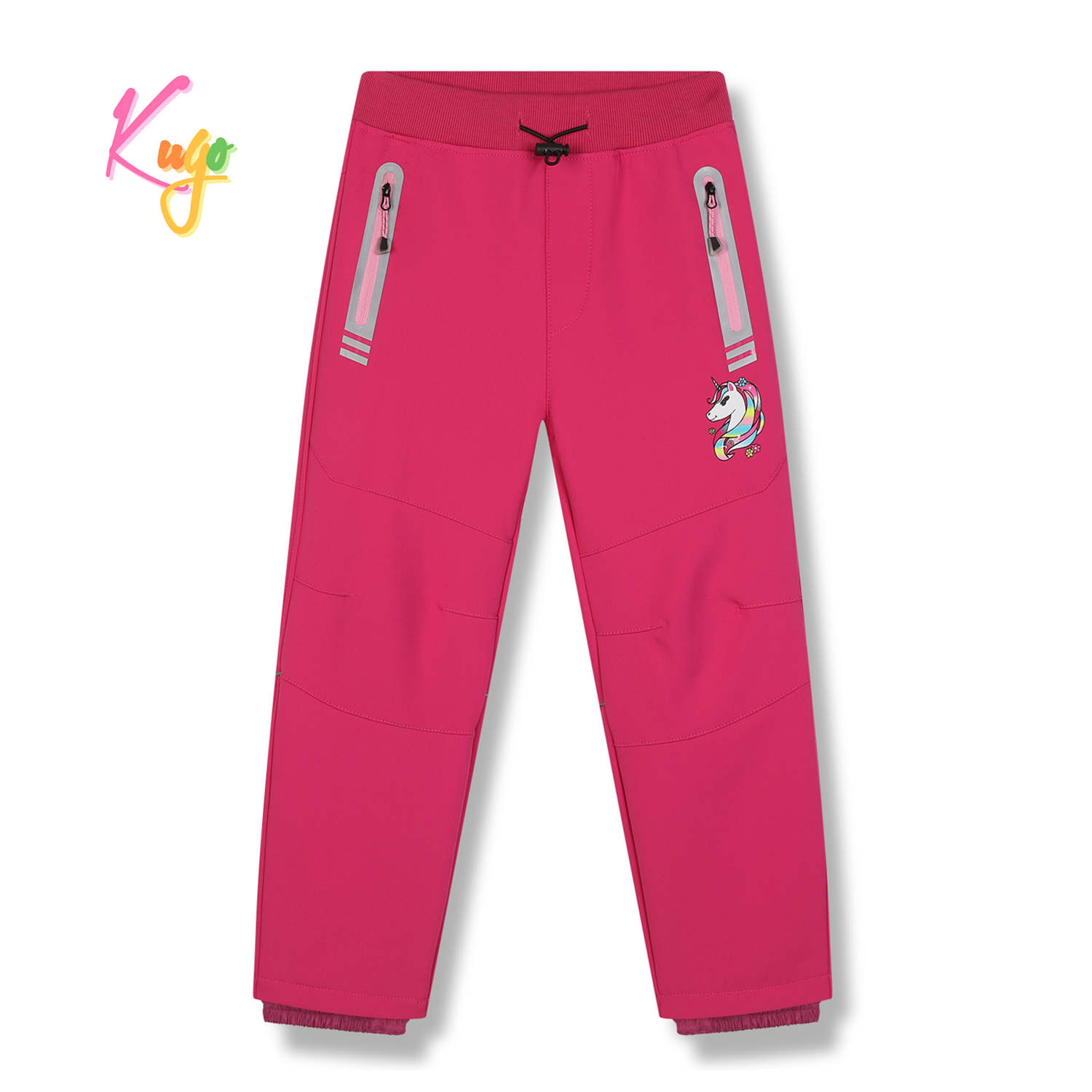 Dívčí softshellové kalhoty, zateplené - KUGO HK5618, růžová Barva: Růžová, Velikost: 104